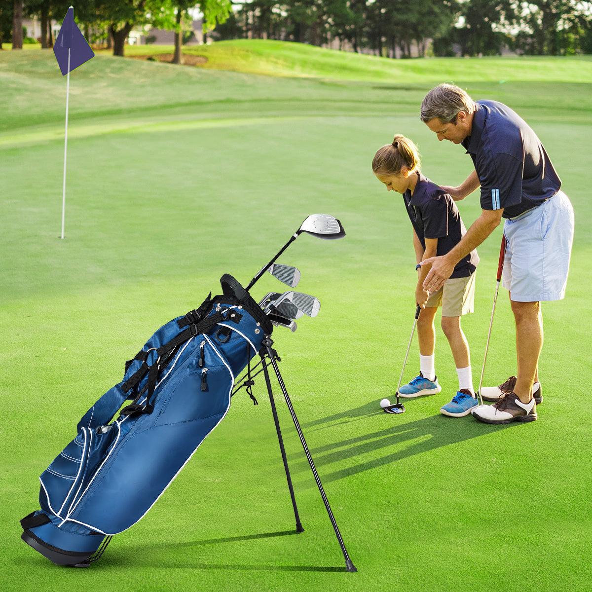 Golf Stand Cart Bag with 4-Way Divider-1