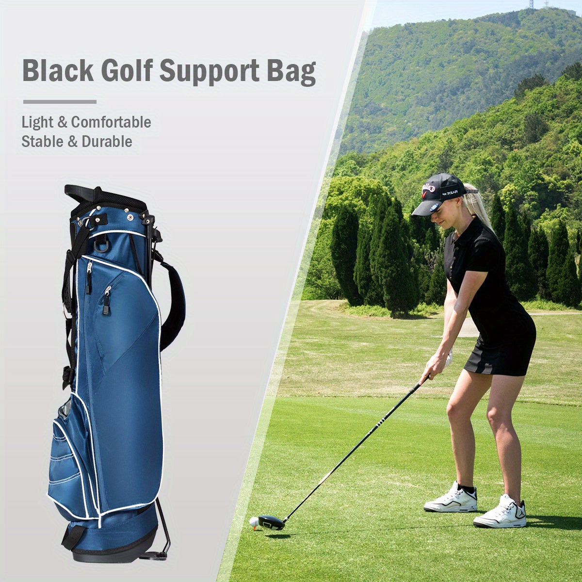 Golf Stand Cart Bag with 4-Way Divider-4